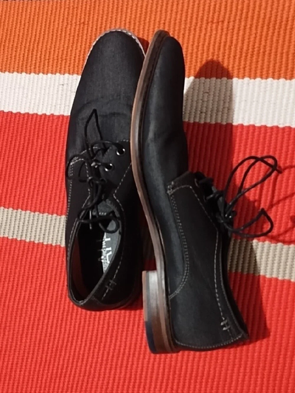 Men's Black Lace-Up Derby Shoes by Ashford Hayes Size 11M In VGC.